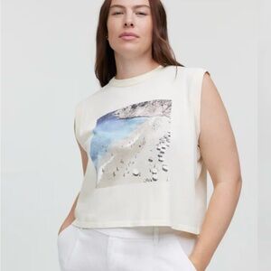 Madewell Beach Scene Muscle Tee in Cream
